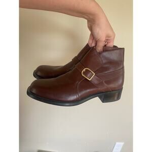 EUC VTG Sears The Men’s Store Boots Style 74393 Brown Leather Buckle Size 8D